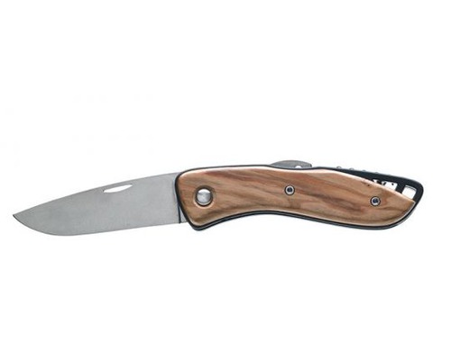 WICHARD Couteau aquaterra bois lame lisse avec tire bouchon