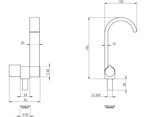 TREM Robinet plat rabattable