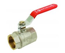 Vanne F/F laiton levier inox plat rouge 2" PN25
