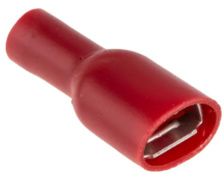 Cosse plate femelle isolée 6.3 mm -0.5 à 1.5mm² Rouge par 10