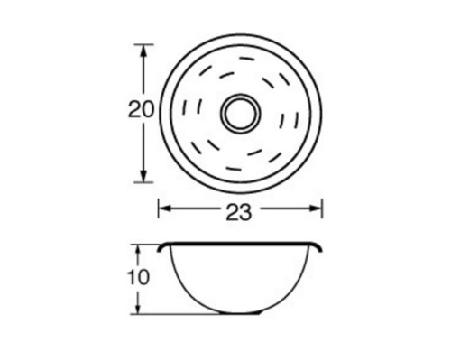 BARKA Evier hémisphérique inox poli miroir Ø200 mm H 100 mm
