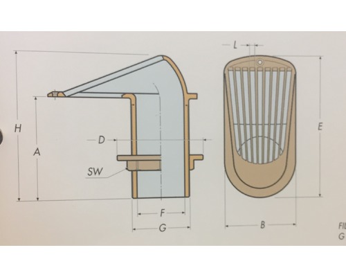GUIDI Prise eau de mer 2000 bronze 1" VRAC