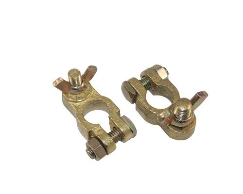 Cosses Batterie +/- laiton - la paire