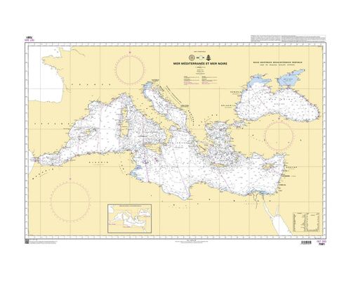 SHOM 7081 Carte À Plat :  Mer Mediterranee Et Mer Noire
