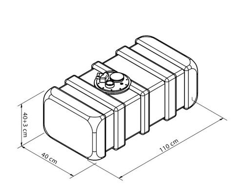 CAN Réservoir carburant plastique 140 L - 110x40x40 cm