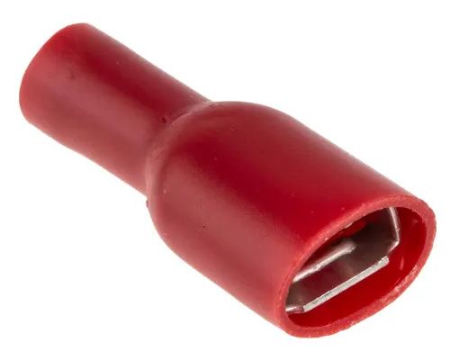 Cosse plate femelle isolée 6.3 mm -0.5 à 1.5mm² Rouge par 10