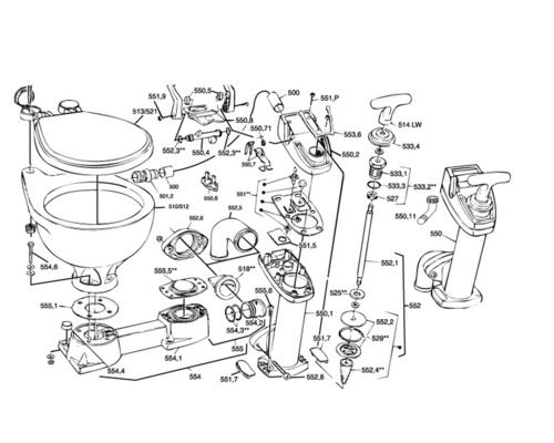 RM69 Kit de réparation pour pompe WC Sealock