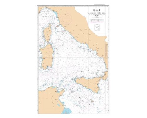 SHOM 7292 à plat De la Corse à la Sicile (Sicilia) et au Cap
